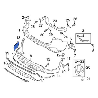 Hyundai OE - Rear Left Bumper Cover Insulator