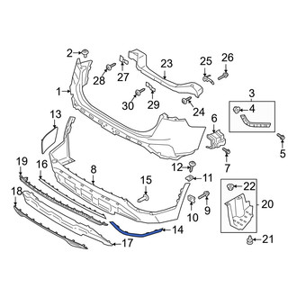 Hyundai OE - Rear Right Outer Bumper Trim