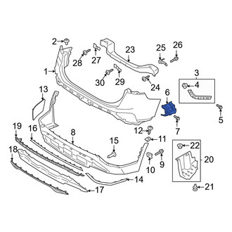 Hyundai OE - Rear Left Bumper Cover Support Rail