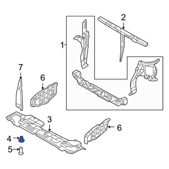 Hyundai OE - Radiator Support Splash Shield Clip