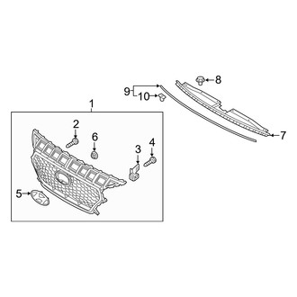 Hyundai OE - Front Bumper & Grille - Grille & Components (W/O Distance Sensor), (Base / Sport)