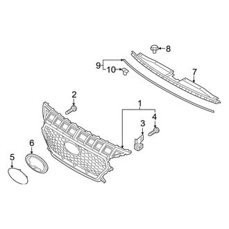Hyundai OE - Front Bumper & Grille - Grille & Components (With Distance Sensor), (Base / Sport)