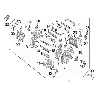 Hyundai OE - Air Conditioner & Heater - Evaporator & Heater Components (W/O Dual A/C)