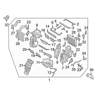 Hyundai OE - Air Conditioner & Heater - Evaporator & Heater Components (With Dual A/C)