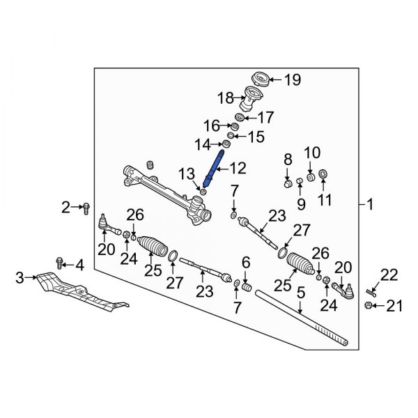 Hyundai OE 56512G3000 Front Rack And Pinion Steering Pinion Shaft