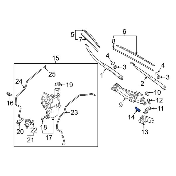 Hyundai OE 981602W000 Front Windshield Wiper Linkage Brace