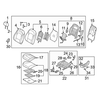 Hyundai OE - Seats & Tracks - Driver Seat Components (With Vented)