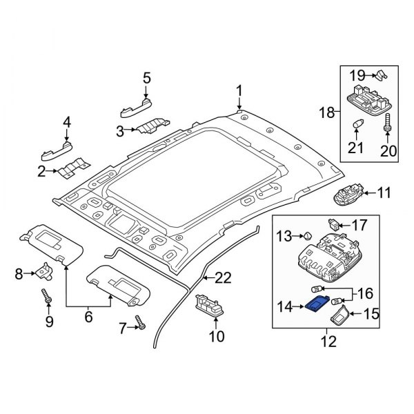 Hyundai OE 92823G3010 Right Map Light Lens