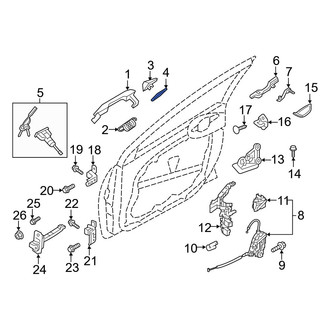 Hyundai OE - Left Exterior Door Handle Cover Gasket