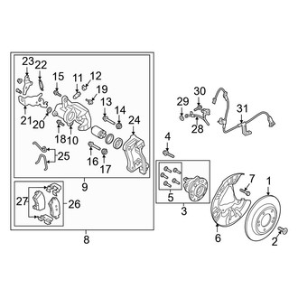 Hyundai OE - Rear Suspension - Brake Components (W/O Multi-Link Suspension, W/O Electric Parking Brake)