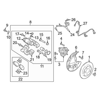 Hyundai OE - Rear Suspension - Brake Components (With Multilink Suspension)