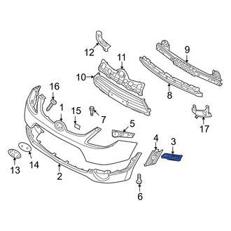 Hyundai OE - Front Right Bumper Cover Support Rail
