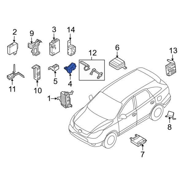 Hyundai OE 9540025800 Ignition Immobilizer Module
