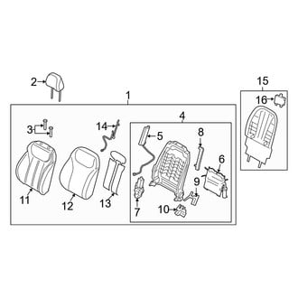 Hyundai OE - Seats & Tracks - Driver Seat Components (Seat Back Components)