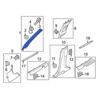 Hyundai OE - Right Body A-Pillar Trim Panel