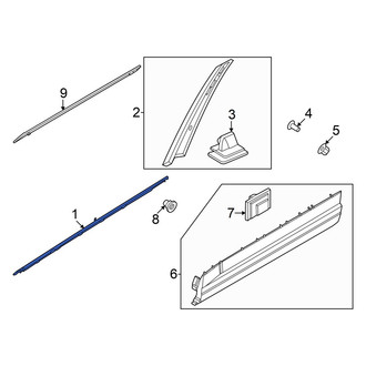 Hyundai OE - Front Right Door Belt Molding