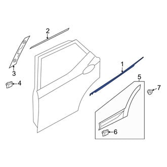 Hyundai OE - Front Left Door Belt Molding