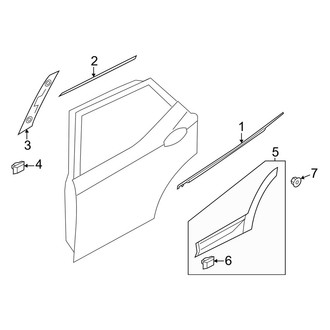 Hyundai OE - Rear Door - Exterior Trim