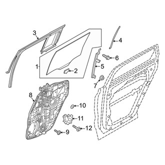 Hyundai OE - Rear Door - Glass & Hardware