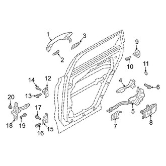 Hyundai OE - Rear Door - Lock & Hardware
