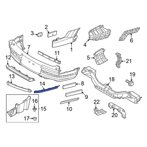 Hyundai OE 86556R6000CA - Front Right Upper Bumper Trim