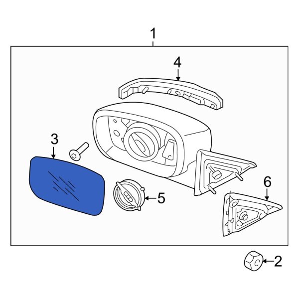 Hyundai OE 876213M400 Front Right Door Mirror Glass