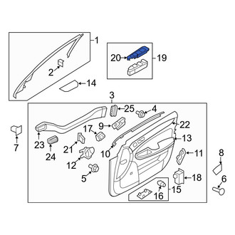 Hyundai OE - Rear Left Door Window Switch Bezel