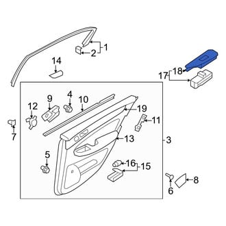 Hyundai OE - Rear Left Door Window Switch Bezel