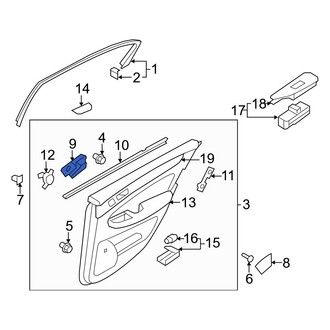 Hyundai OE - Rear Left Inner Interior Door Handle