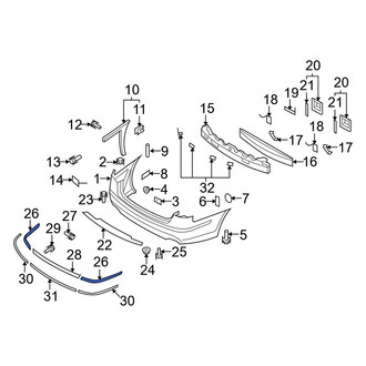 Hyundai OE - Rear Right Bumper Trim