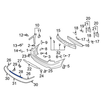 Hyundai OE - Rear Center Bumper Trim