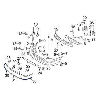 Hyundai OE - Rear Left Bumper Trim