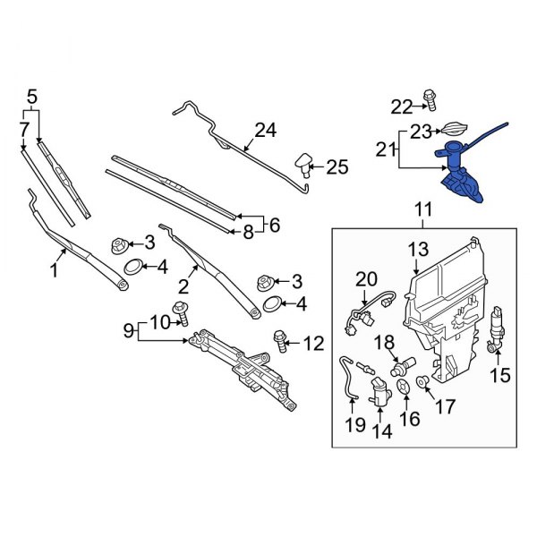 Washer Fluid Reservoir Filler Pipe