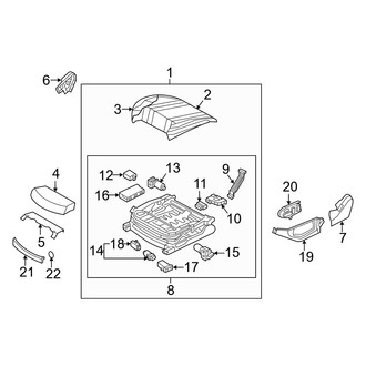 Hyundai OE - Seats & Tracks - Driver Seat Components (Seat Cushion, With Extendable Cushion)