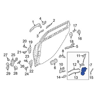 Hyundai OE - Rear Left Door Latch Assembly