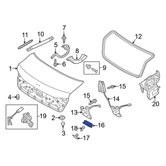 Hyundai OE - Rear Deck Lid Latch Cover