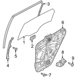 Hyundai OE - Rear Door - Glass & Hardware