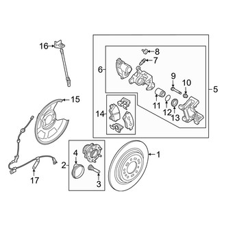 Hyundai OE - Rear Suspension - Brake Components (Limited / Night / SE / SEL / XRT AWD)