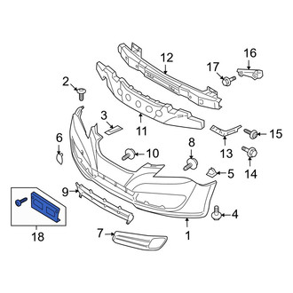 Hyundai OE - Front License Plate Light Panel