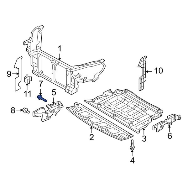 Radiator Support Splash Shield Bolt