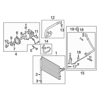 Hyundai OE - Air Conditioner & Heater - Condenser, Compressor & Lines (2.0L)
