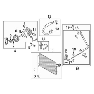 Hyundai OE - Air Conditioner & Heater - Condenser, Compressor & Lines