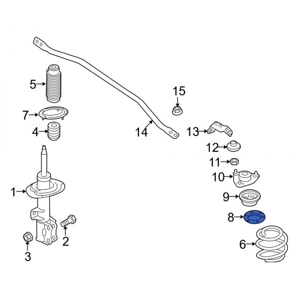 Hyundai OE 546342M000 Front Upper Coil Spring Insulator