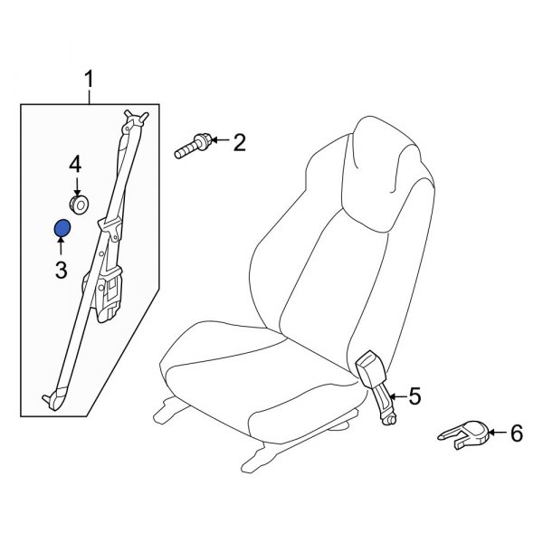 Hyundai OE 888772M0009P Front Upper Seat Belt Buckle Button Stop