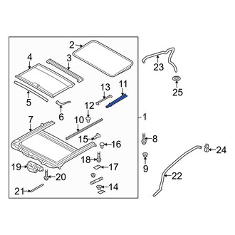 Hyundai OE - Right Sunroof Guide Rail