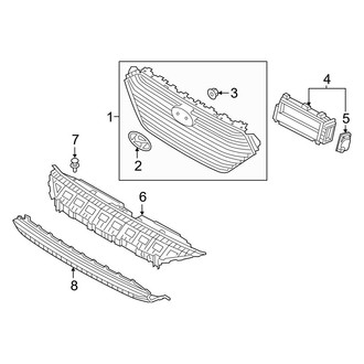 Hyundai OE - Front Bumper & Grille - Grille & Components (W/O Auto Brake), (Hybrid Blue / Hybrid Limited / Hybrid SEL)