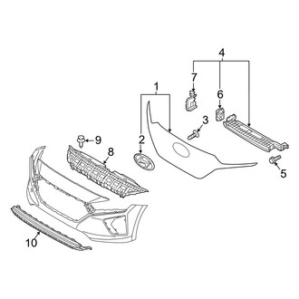 Hyundai OE - Front Bumper & Grille - Grille & Components (Electric / Electric Limited)