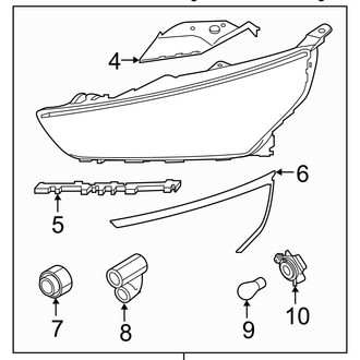 Hyundai OE - Front Lamps - Headlamp Components (LED), (Electric Limited / Hybrid Limited / Hybrid SEL / Plug-In Hybrid Limited / Plug-In Hybrid SEL)