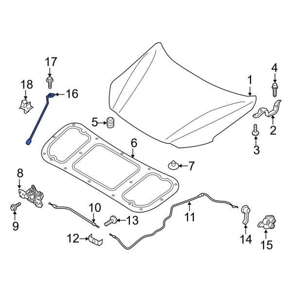 Hood & Trunk Prop Rod