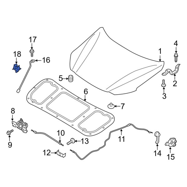 Hyundai OE 81174A7000 - Radiator Support Splash Shield Clip